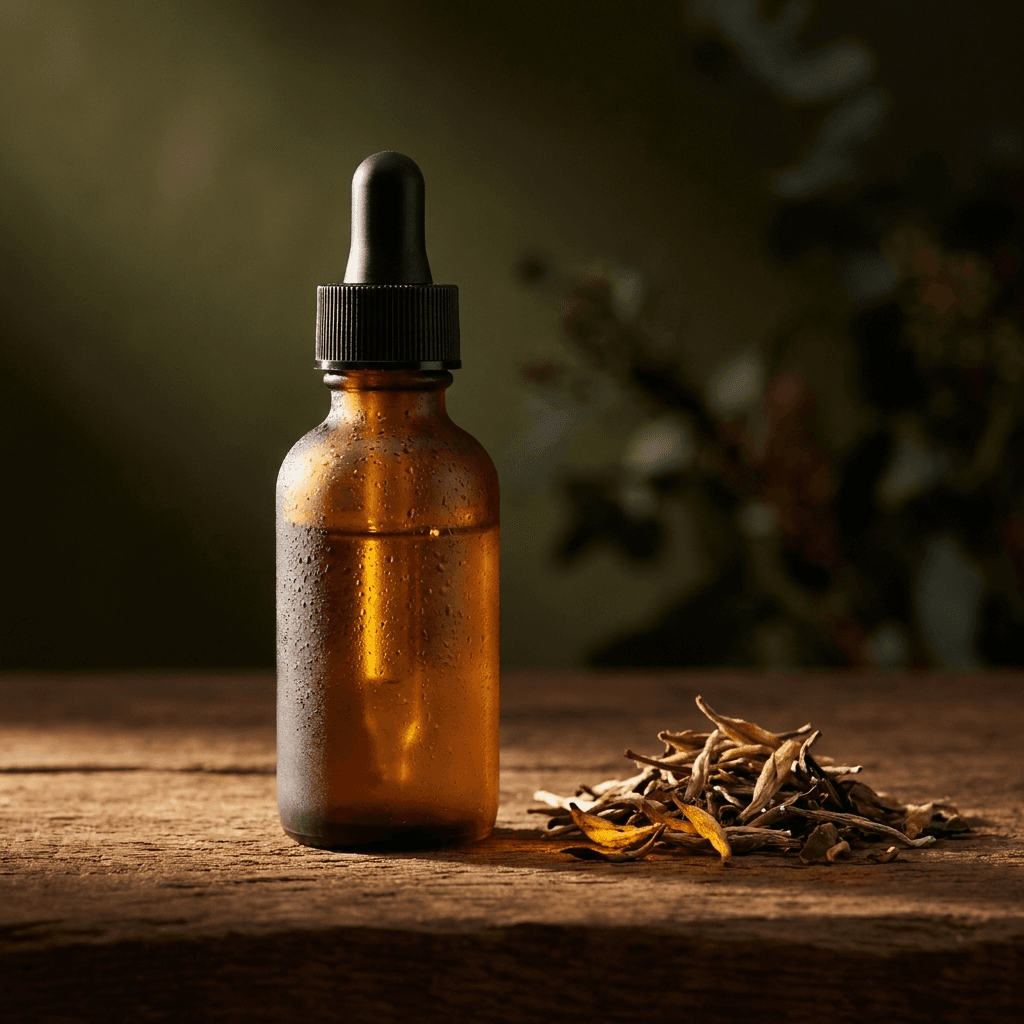 Golden Bud Green Tea Essential Oil bottle display